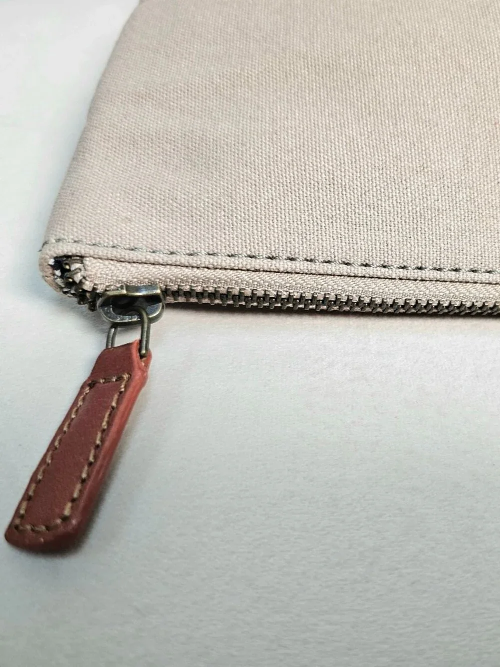 Mark & Graham Canvas Leather Zip Pouch NWOT Travel Organizer Cosmetic Bag